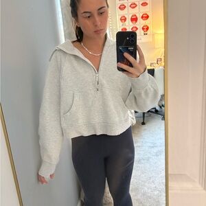 Lululemon Athletica Light Gray Half-Zip Scuba Jacket